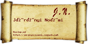 Járányi Noémi névjegykártya